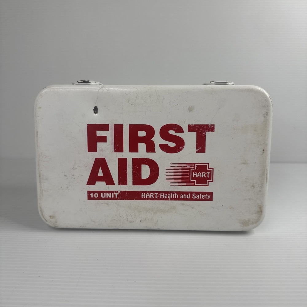 Vintage Hart First Aid Metal Box With Box Inserts